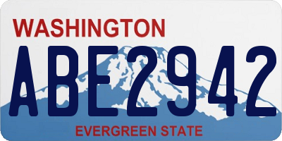 WA license plate ABE2942