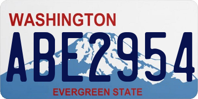 WA license plate ABE2954