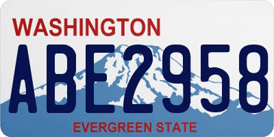 WA license plate ABE2958