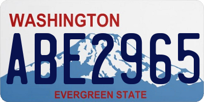 WA license plate ABE2965