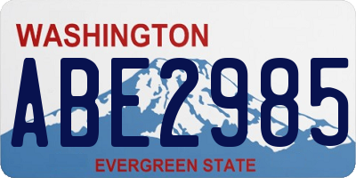 WA license plate ABE2985