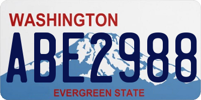 WA license plate ABE2988
