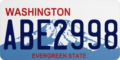 WA license plate ABE2998