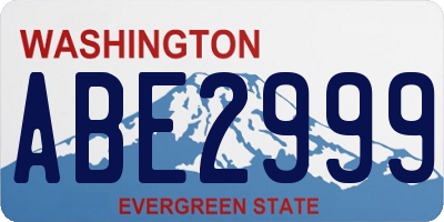 WA license plate ABE2999