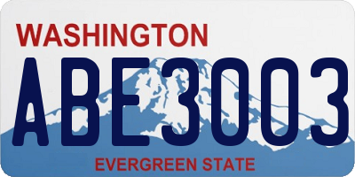 WA license plate ABE3003