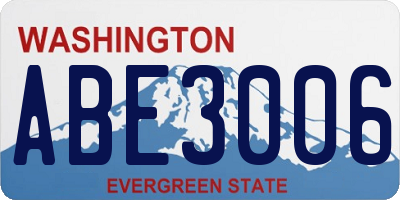 WA license plate ABE3006