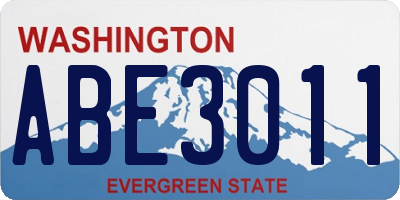 WA license plate ABE3011