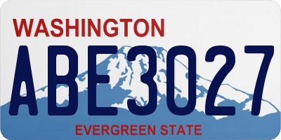 WA license plate ABE3027