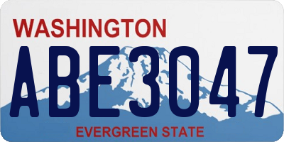 WA license plate ABE3047