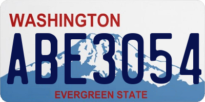 WA license plate ABE3054