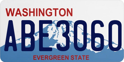 WA license plate ABE3060
