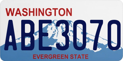 WA license plate ABE3070