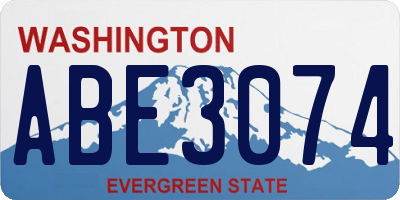 WA license plate ABE3074