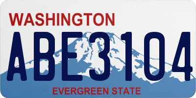 WA license plate ABE3104