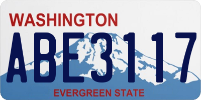 WA license plate ABE3117