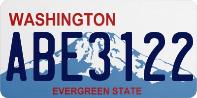 WA license plate ABE3122