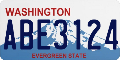 WA license plate ABE3124