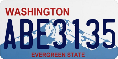 WA license plate ABE3135