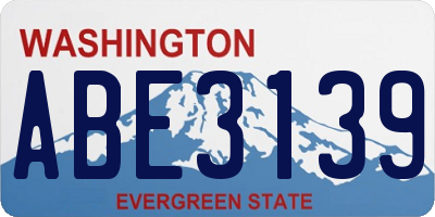 WA license plate ABE3139