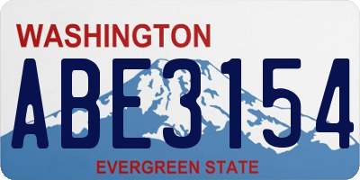 WA license plate ABE3154