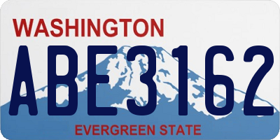 WA license plate ABE3162