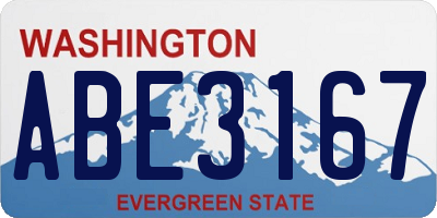 WA license plate ABE3167