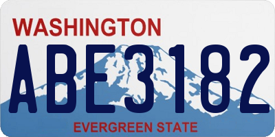 WA license plate ABE3182