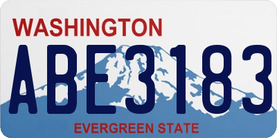 WA license plate ABE3183