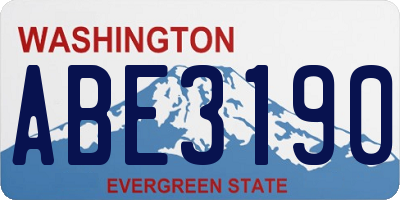 WA license plate ABE3190