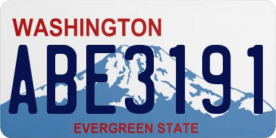WA license plate ABE3191