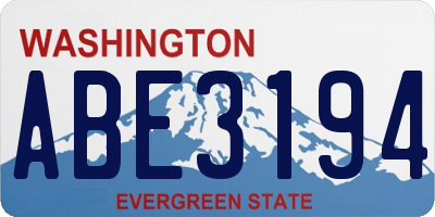 WA license plate ABE3194