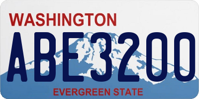 WA license plate ABE3200