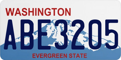 WA license plate ABE3205
