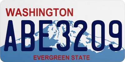 WA license plate ABE3209