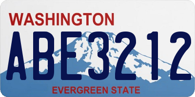 WA license plate ABE3212