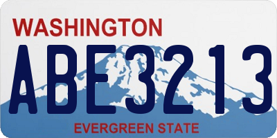 WA license plate ABE3213