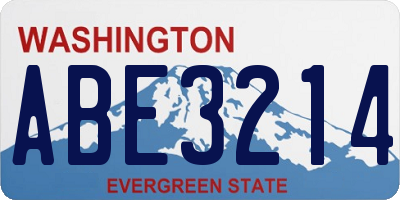 WA license plate ABE3214