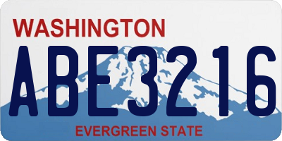 WA license plate ABE3216