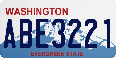WA license plate ABE3221