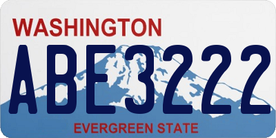 WA license plate ABE3222