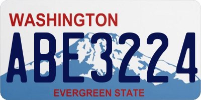 WA license plate ABE3224