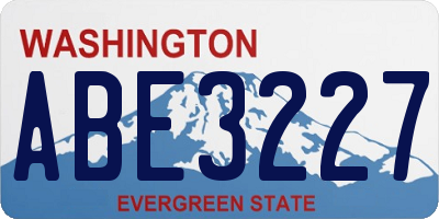 WA license plate ABE3227