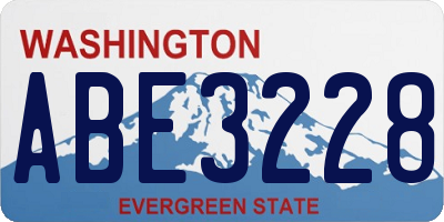 WA license plate ABE3228