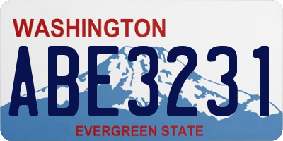 WA license plate ABE3231