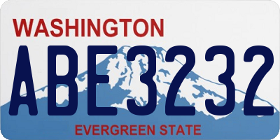 WA license plate ABE3232
