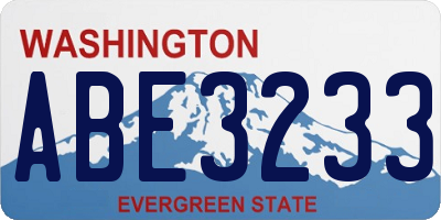 WA license plate ABE3233