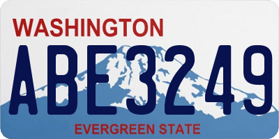 WA license plate ABE3249