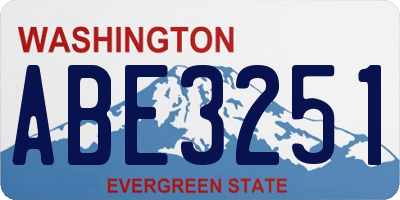 WA license plate ABE3251