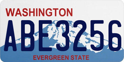 WA license plate ABE3256