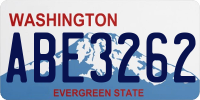 WA license plate ABE3262